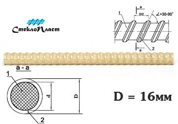Стеклопластиковая арматура 16мм АКС-16 ГОСТ ОПТ фото 1