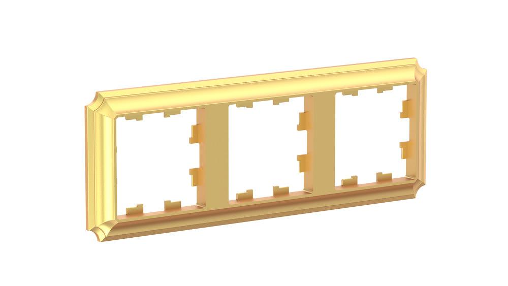 ATLASDESIGN ANTIQUE 3-постовая рамка, универсальная, ЗОЛОТО фото 2
