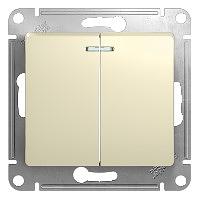 Systeme electric GSL000253 GLOSSA 2-клавишный ВЫКЛЮЧАТЕЛЬ с подсветкой, сх.5а, 10АХ, механизм, БЕЖЕВЫЙ фото 6