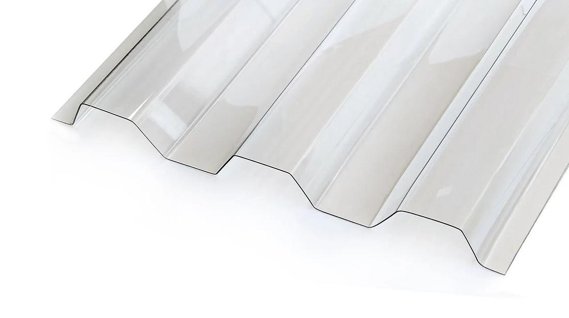 Профилированный поликарбонат Novattro 0,8 мм трапеция МП/С-20 прозрачный ОПТ фото 1