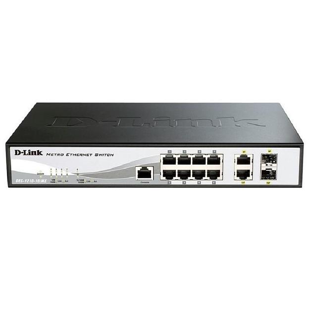 D-Link DGS-1210-10/ME/B2A Управляемый L2 коммутатор с 8 портами 10/100/1000Base-T и 2 портами 1000Base-X SFP фото 1
