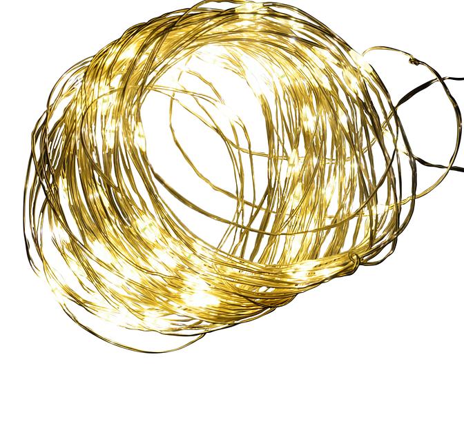 Гирлянда светодиодная Роса теплый белый ULD-S1000-100/SCB/3AA Warm White IP20 Dew фото 1