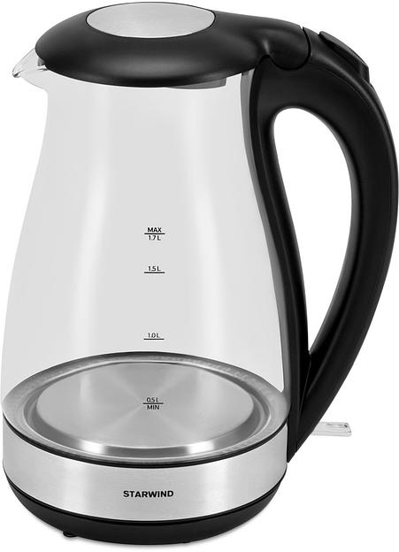 Чайник электрический Starwind SKP3039 1.7л. 2200Вт черный (корпус: стекло) фото 4
