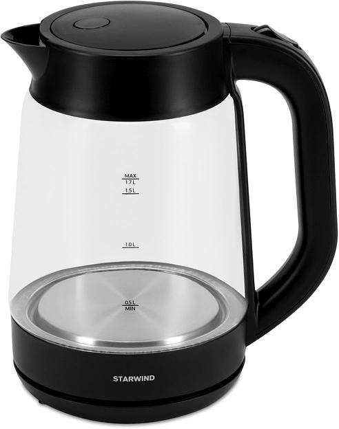 Чайник электрический Starwind SKG4030 1.7л. 2200Вт черный (корпус: стекло) фото 4