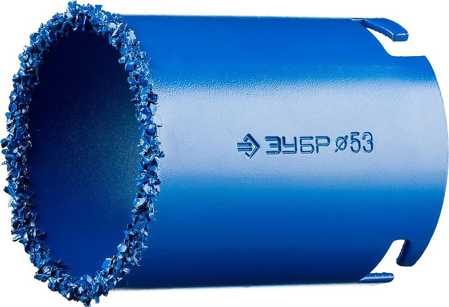 ЗУБР 53 мм, L 55 мм, карбид вольфрама, коронка кольцевая, Профессионал (33350-53) фото 1