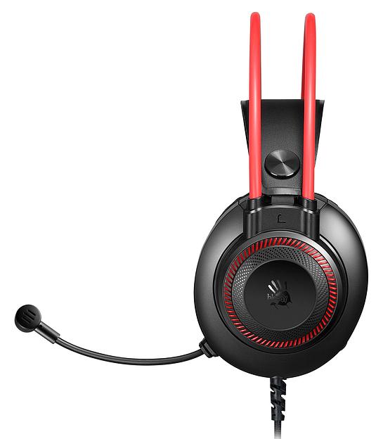 Наушники с микрофоном A4Tech Bloody G200 черный/красный 2м мониторные оголовье (G200 AUX3.5-4PIN +USB) фото 2