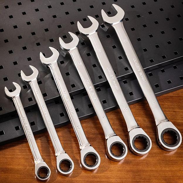 Ключи Deli Набор комбинированных ключей с трещоткой 6 шт Deli DL140106T (размеры 19,22,24,27,30,32мм, сталь 40Cr, трещотка 50BV30 72 зуба, чехол из ткани Оксфорд) фото 4