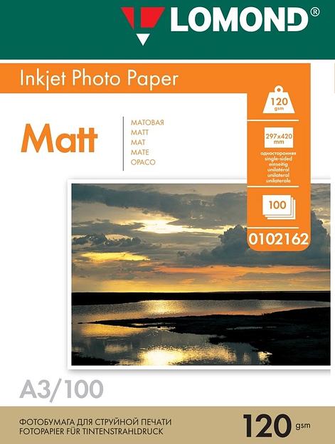 Фотобумага LOMOND Односторонняя Матовая/Матовая A3/120/100л. фото 1