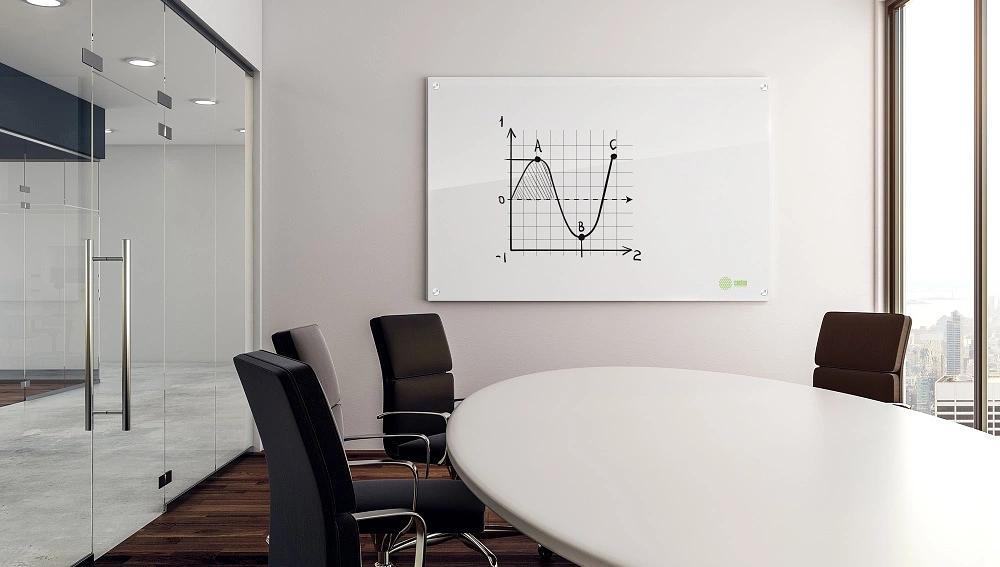 Доска стеклянная Cactus CS-GBD-90X120-WT-TM Сквозное крепление стеклянная белый 90x120см стекло крепления фото 2