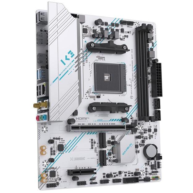 Материнская плата Maxsun MS-B550M GAMING WIFI ICE B550, AM4, 2*DDR4, 1*PCIEx16, 1*PCIEx4, 1*PCIEx1, 2*M.2, 4*USB3.2Gen1, 6*USB2.0, 2*SATA3.0, 1G, DP, HDMI, M-ATX, RTL фото 4