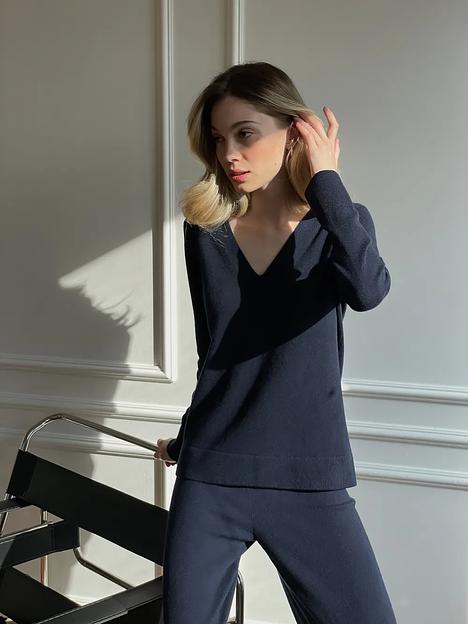 Кашемировый костюм синий ОПТ фото 1