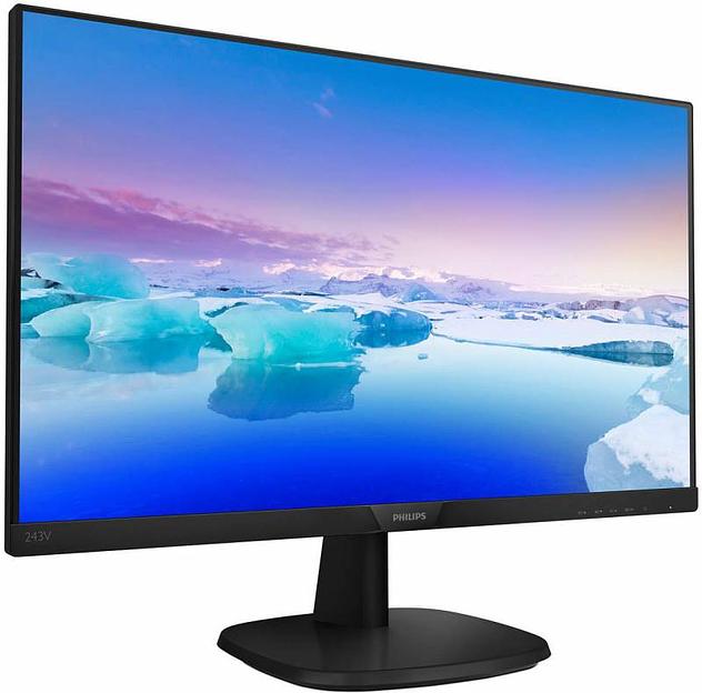 Монитор Philips 23.8" 243V7QDSB (00/01) черный IPS LED 16:9 DVI HDMI матовая 250cd 1920x1080 D-Sub FHD 3.5кг фото 1