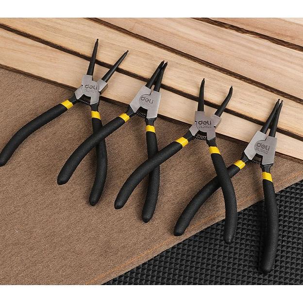 Съемник Deli Набор из 4-х съемников стопорных колец Deli DL20521-4 175мм, сталь HRC50-54, прорезиненная рукоять, блистер фото 3