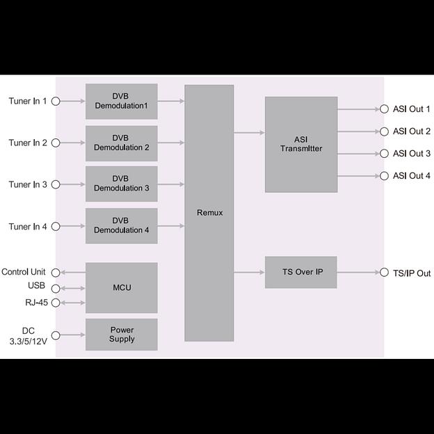 Модуль профессионального приёмника PBI DMM-2410D-T2 для цифровой ГС PBI DMM-1000 фото 2