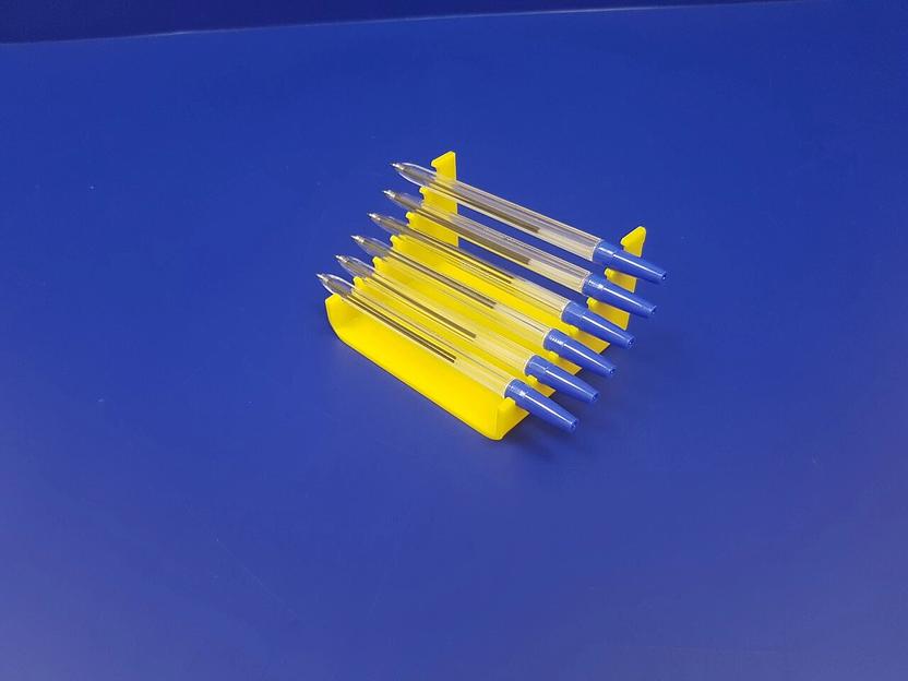 Подставка для ручек карандашей кистей 6 секции (горка радиус, цвет желтый) фото 2