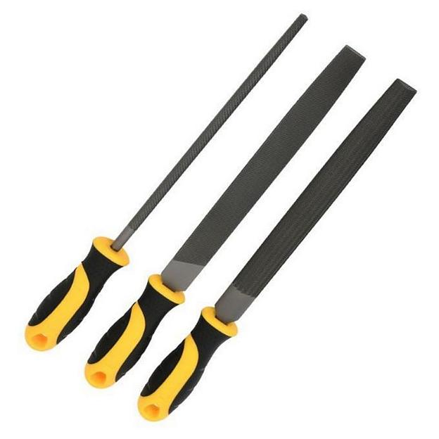 Режущий инструмент Deli Набор напильников 3шт №2 Deli DL353083 200мм, инструментальная сталь T12, пластиковая рукоятка фото 1