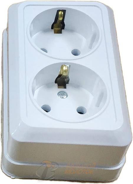 Розетка 2 ОП "РИМ" 16А с ЗК /10 /200 фото 1