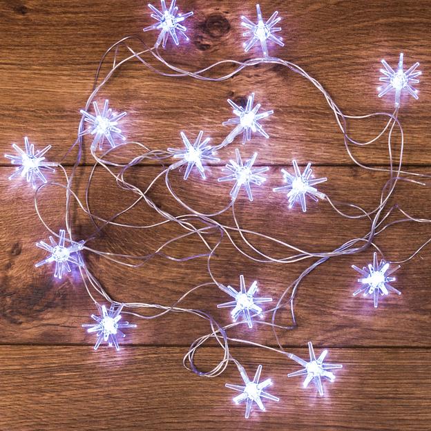Neon-night 303-036 Гирлянда светодиодная "Снежинки" 20 LED БЕЛЫЕ 2,8 метра фото 1