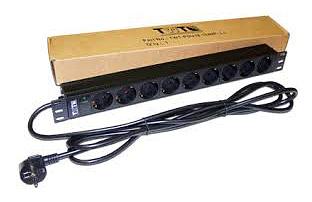 Блок распределения питания Lanmaster TWT-PDU19-16A9P-3.0 гор.размещ. 9xSchuko базовые 16A Schuko фото 1