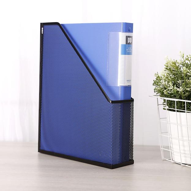 Лоток вертикальный Deli E9186 для бумаг 250х73х316мм черный металл сетка фото 7