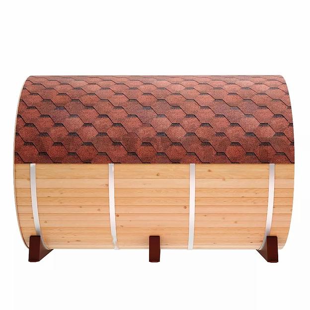 Круглая баня-бочка «Premium» из кедра с электрической печью фото 6