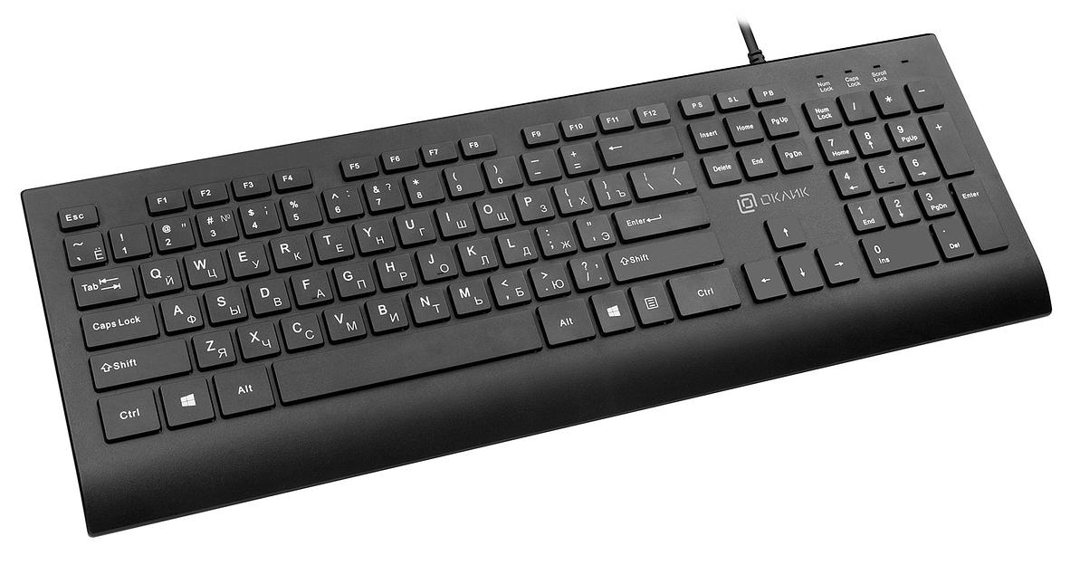 Клавиатура Оклик 155M черный USB slim фото 2
