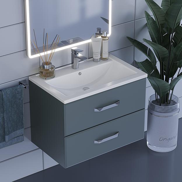 Тумба под раковину для ванной Uperwood Foster 70 см, подвесная, серый графит фото 4