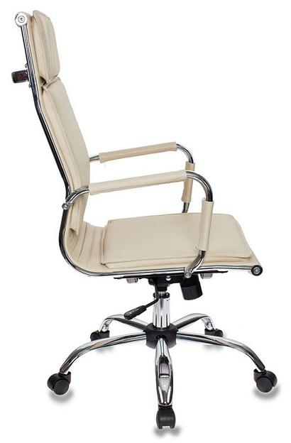 Кресло руководителя Бюрократ Ch-993 слоновая кость искусственная кожа крестовина металл хром фото 3