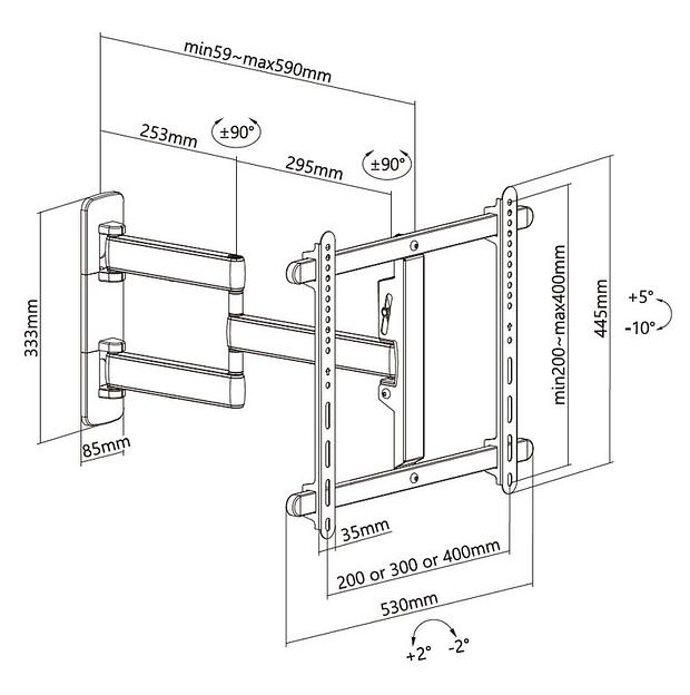 Кронштейн настенный выдвижной Exell EXi-X5044 фото 7