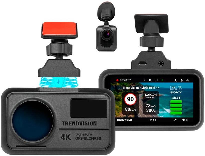 Видеорегистратор с радар-детектором TrendVision Hybrid Signature Real 4K 2CH GPS ГЛОНАСС фото 2