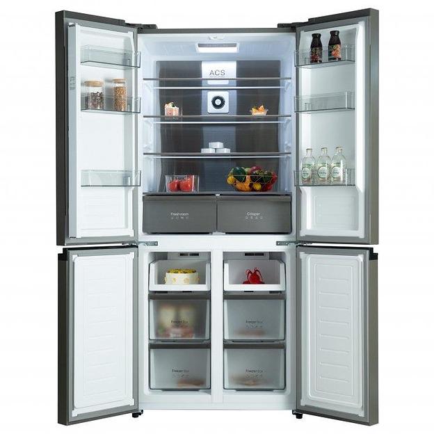 Холодильник Бирюса CD 496 TBG текстурированное черное стекло трёхкамерный 334/162л морозилка снизу, NoFrost, Side by Side фото 3