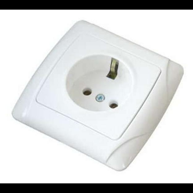 Розетка 1-м СП Маргарита 16А IP20 с заземл. бел. UNIVersal М0028 фото 1