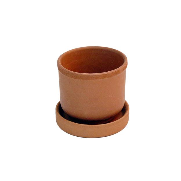 Керамический горшок Терракот с подставкой, 0,3л.,терракотовый фото 1