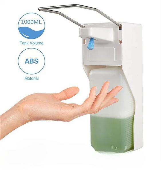 Медицинский локтевой диспенсер для антисептика пластиковый с евро флаконом 1 литр фото 1