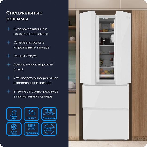 Холодильник Zugel ZRFD361W 3-хкамерн. белый инвертер фото 10