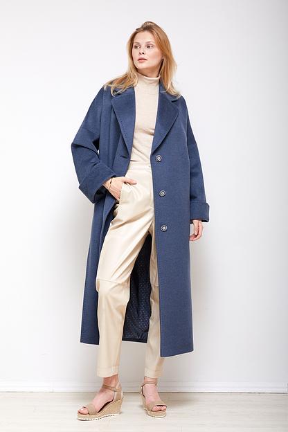 Женское демисезонное пальто деловое Mmoda синий, арт.2202551 фото 1