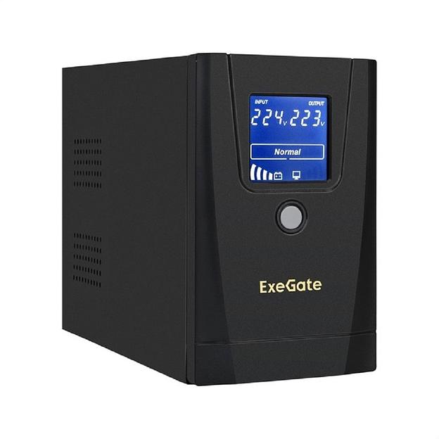 Exegate EX292769RUS ИБП ExeGate Power Smart ULB-650.LCD.AVR.1SH.2C13 <650VA/360W, LCD, AVR,1*Schuko+2*C13, металлический корпус, Black> фото 1