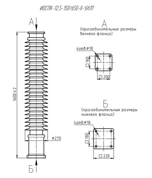 Опорный полимерный изолятор ИОСПК-12,5-150/650-II-УХЛ1 ОПТ фото 1