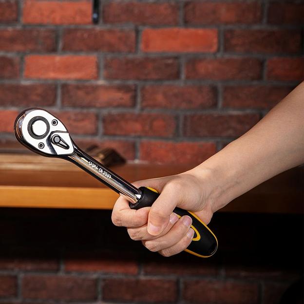 Ключи Deli Ключ-трещотка Deli DL2521 1/2" длина 255мм, 45 зубьев, шестерня Cr-Mo, быстросъемная фото 4