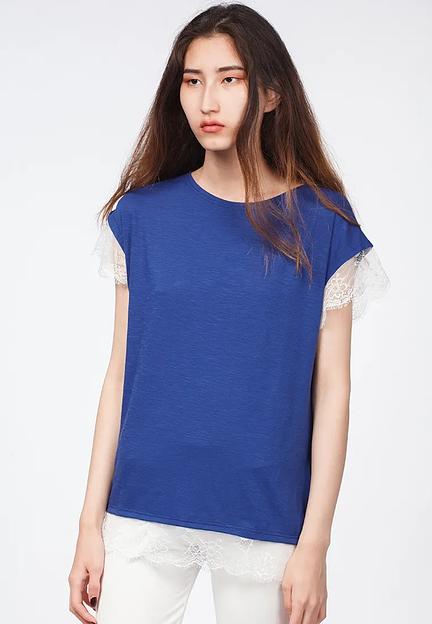 Футболка Crystal Travel «T-shirt pizzo ss bluette» ОПТ фото 1