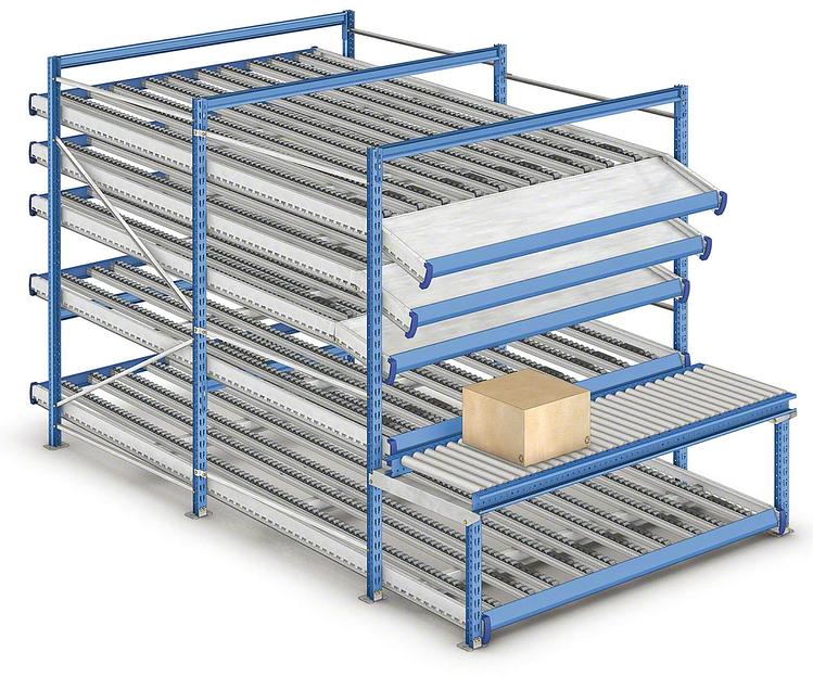 Гравитационные стеллажи для склада ОПТ фото 1