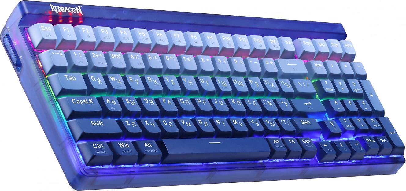 Клавиатура Redragon Garen Pro механическая синий USB беспроводная BT/Radio Multimedia for gamer LED (71745) кабель 1.5м фото 3