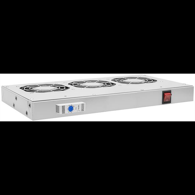 Модуль вентиляторный 19", 3 вентилятора, регулируемая глубина 230-415мм, с термостатом фото 1