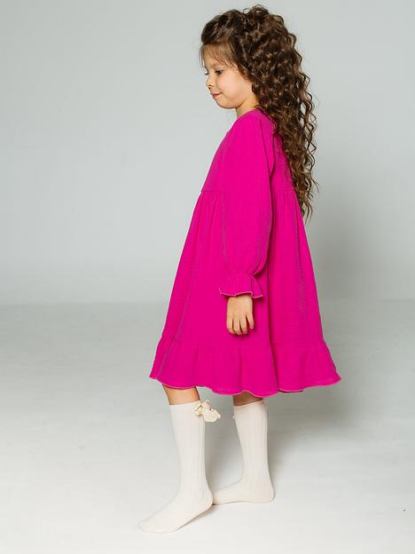 Платье MINI DI «Николь» ярко-розовый, муслин, арт.340/1300 ОПТ фото 5