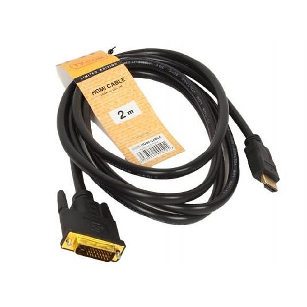 TV-COM Кабель (LCG135F-2M) HDMI to DVI-D (19M -25M) 2м, 2 фильтра фото 1