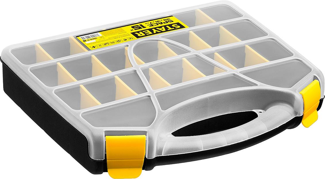 STAYER SPACE-15, 380 х 310 х 70 мм, (15″), пластиковый органайзер с 21 ячейкой (38038-15) фото 3