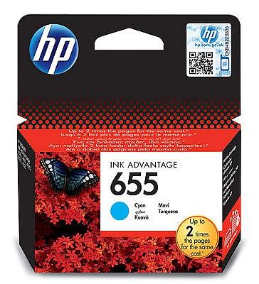 Картридж струйный HP 655 CZ110AE голубой (600стр.) для HP DJ IA 3525/4615/4625/5525/6525 фото 1