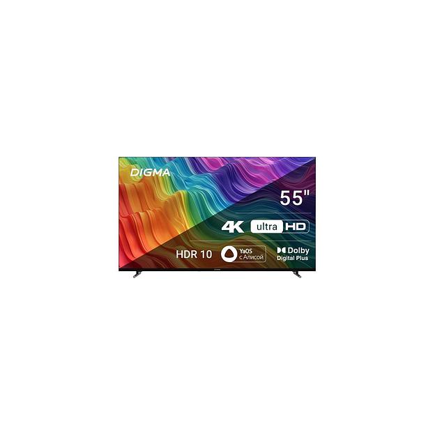 55" Телевизор Digma DM-LED55UBB33, 4K Ultra HD, черный, СМАРТ ТВ, YaOS фото 1