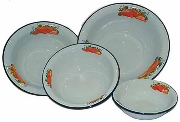 Набор посуды Клубника садовая Ais-110t эмаль 4 шт ОПТ фото 1