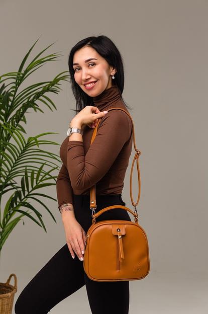 Сумка-рюкзак 2в1 светло-коричневый опт фото 3